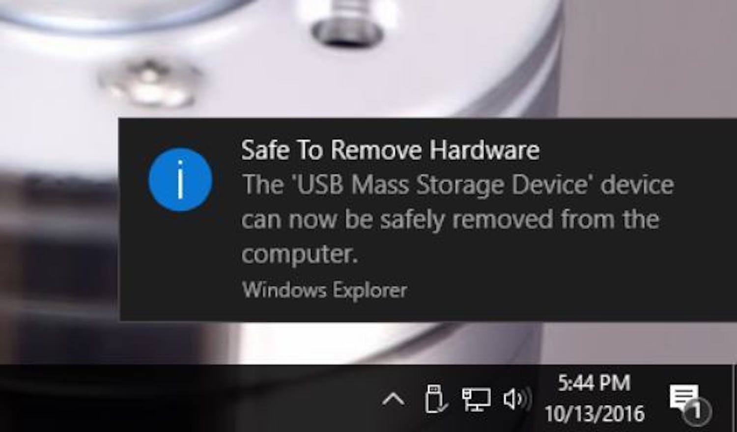 Sikker fjernelse af hardware i Windows 10